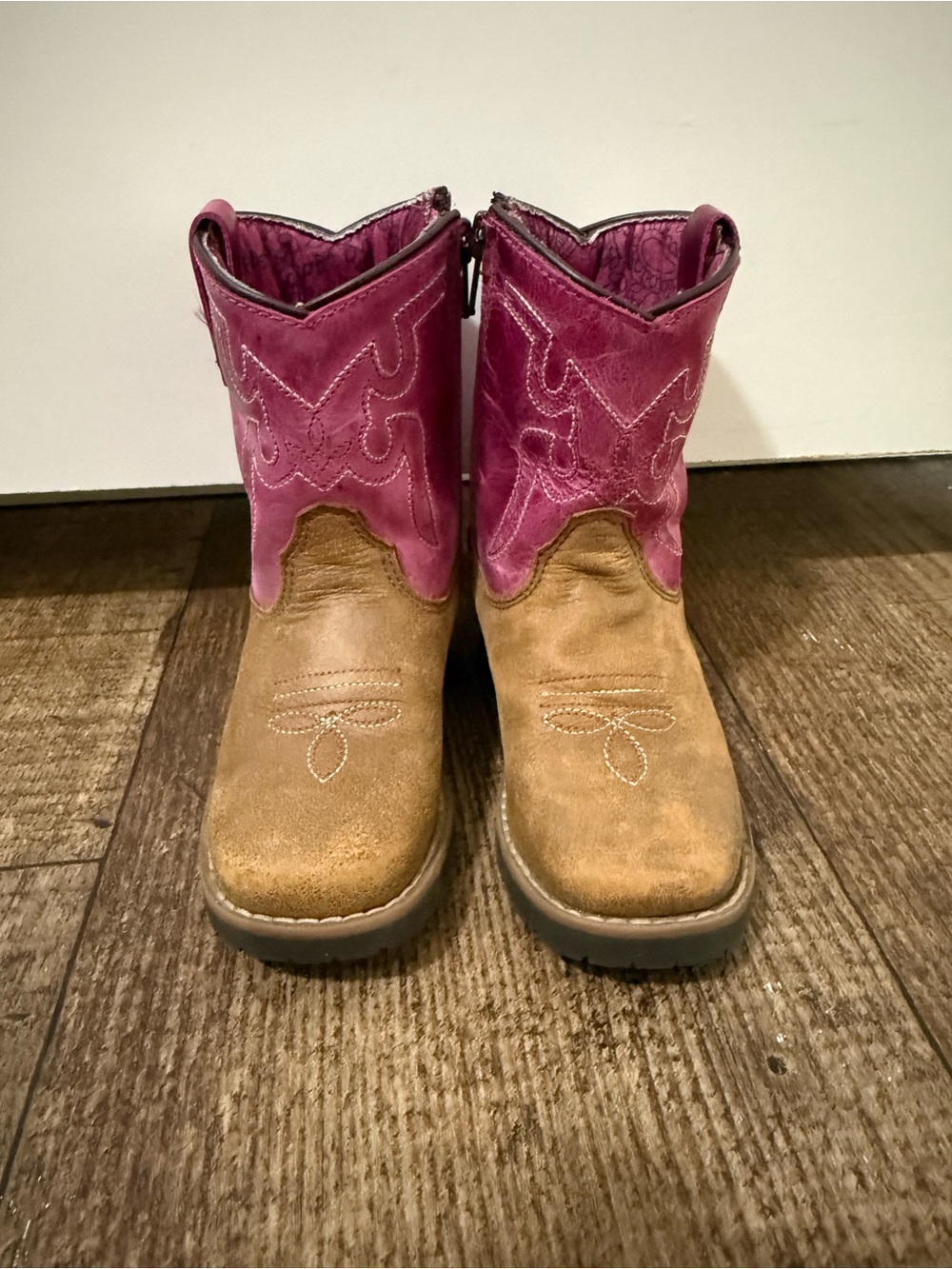 Shyanne Pink and Brown Girls Western Cowboy Boots